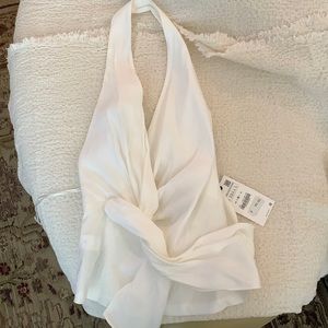 Low back Zara white halter top NWT